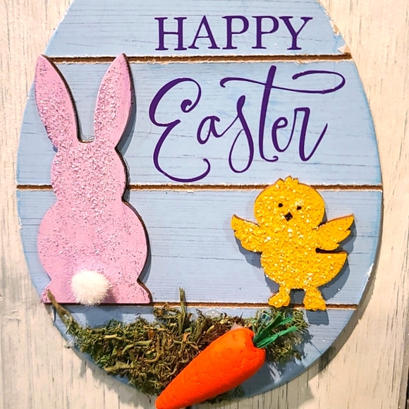 Easter Sign with Ribbon - Mailable- Great wall hanging or Easter card gift - Picture 4 of 4